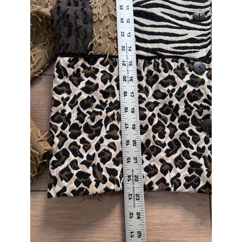Vintage Abstract Animal Print Cropped Jacket XL Oversized Zebra Leopard Boho - Picture 12 of 16